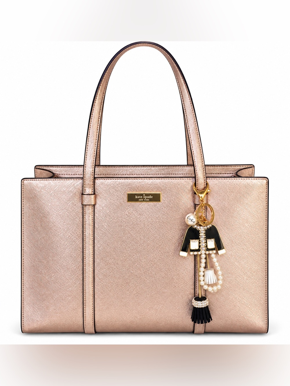 Kate Spade Kenzie Limited Edition Metallic Rose Gold Large Tote KI917